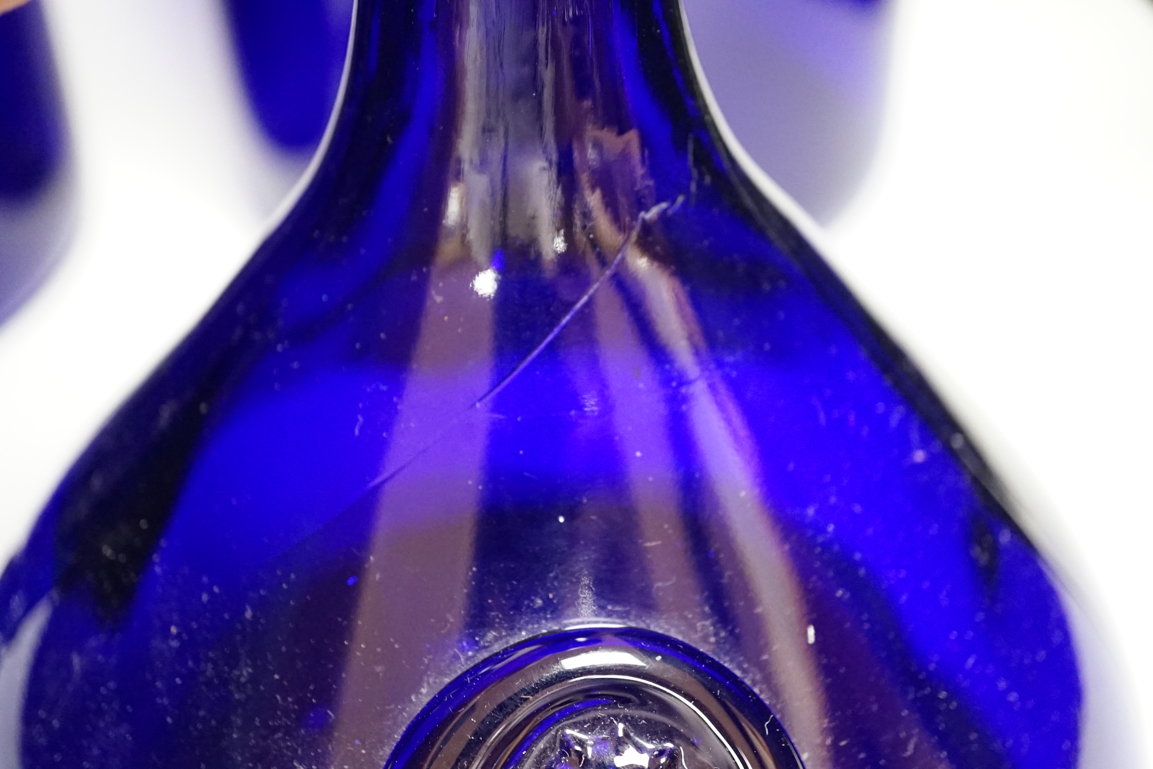 A selection of Bristol blue glass ware